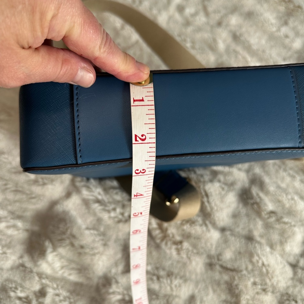 Michael Kors Navy Saffiano Leather Crossbody with Canvas Strap - Picture 7 of 9
